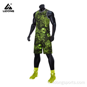 Takım için süblimasyon basketbol üniforma tasarımı